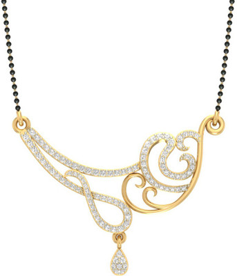 

Jewels5 Kashtha 18kt Diamond Yellow Gold Mangalsutra Tanmaniya(Rhodium Plated)