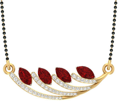

Jewels5 Shalwa 18kt Diamond Yellow Gold Mangalsutra Tanmaniya(Rhodium Plated)