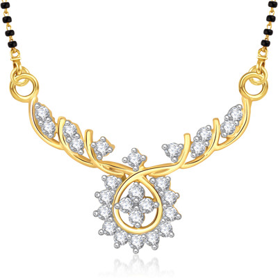 

Meenaz Pretty Tanmaniya Cz Gold & Rhodium Alloy Mangalsutra