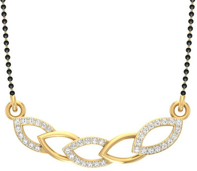 

Jewels5 Asita 18kt Diamond Yellow Gold Mangalsutra Tanmaniya(Rhodium Plated)