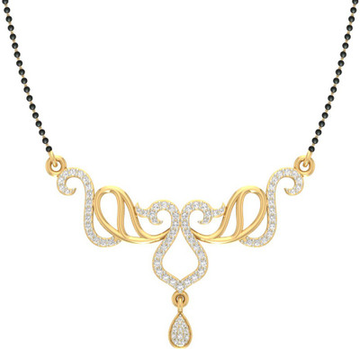 

Jewels5 Akshi 18kt Diamond Yellow Gold Mangalsutra Tanmaniya(Rhodium Plated)