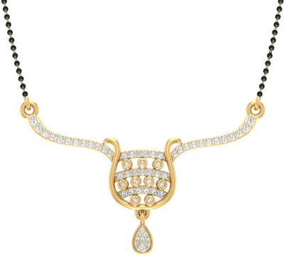 

Jewels5 Kiskindha 18kt Diamond Yellow Gold Mangalsutra Tanmaniya(Rhodium Plated)