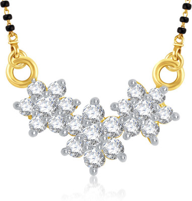 

Meenaz Traditional Flower Cz Gold & Rhodium Alloy Mangalsutra