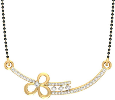 

Jewels5 Ardra 18kt Diamond Yellow Gold Mangalsutra Tanmaniya(Rhodium Plated)