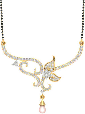 

Jewels5 Atreyee 18kt Diamond Yellow Gold Mangalsutra Tanmaniya(Rhodium Plated)