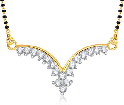 

Meenaz Traditional Flower Cz Gold & Rhodium Alloy Mangalsutra