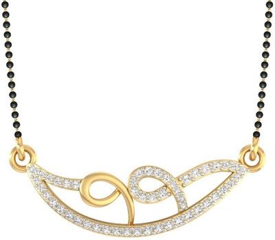 

Jewels5 Eglantine 18kt Diamond Yellow Gold Mangalsutra Tanmaniya(Rhodium Plated)