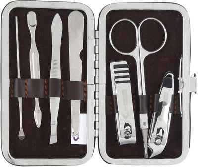 

DnS Maniure and Pedicure Non-Leather 7 In 1 Stainless Steel Travel & Grooming Kit(7 g, Set of 1)