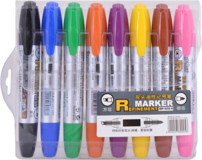 

SN Toy Zone 2-1 Permanent and White Board Marker(Set of 8, Black, Blue, Green, Red, Purple, Yellow, Brown, Pink)