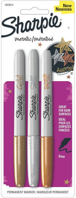 

Sharpie Metallic Permanent Markers(Set of 3, Gold, Silver, Bronze)