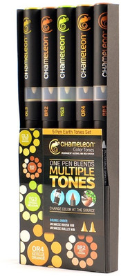 

Chameleonuk 5 Pen Earth Tones Set(Set of 5, Orange)