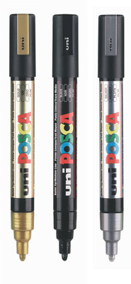 Posca POSCA PC-5M Combo KAS(Set of 3, Black, Gold, Silver)