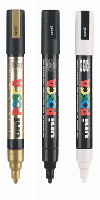 

Posca POSCA PC-5M Combo KAW(Set of 3, Black, Gold, White)