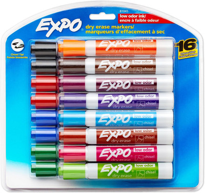 

Sanford Low-Odor Dry Erase Markers, Chisel Tip(Set of 16, Assorted)