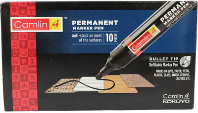 

Camlin Permanent Marker(Set of 10, Black (5 Pen), Blue (5 Pen))