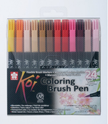 

Sakura Sakura Koi Coloring Brush Pen Set of 24(Set of 24, Black)