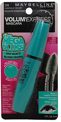 

Maybelline Volume Express Mega Plush Washable Mascara -Emerald Velvet) 0612MPWSH-249 9 ml(Emerald)