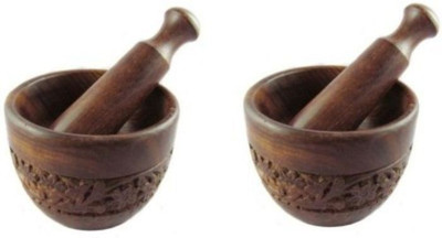

Onlineshoppee Wooden Mortar & Pestle Wooden Masher(Brown, Pack of 2)