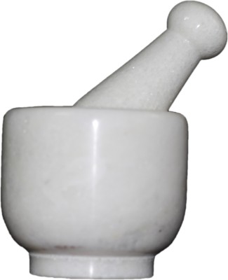 Shree Bohra Ganesh Mortar and Pestle Marble Masher(White)
