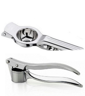 

Magenta Your Choice Garlic Press & Lemon Squeezer with Bottle opener (Combination Buy) Stainless Steel, Cast Iron Masher(Silver, Pack of 2)