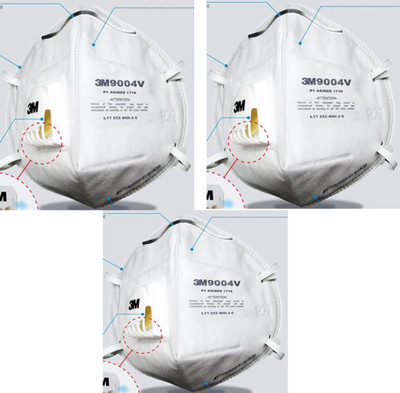 Arex 3M 9004V (Pack of 3) Mask and Respirator