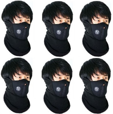 

Elite Mkt 6 Pieces Face Nose Ear Neck Ski Snowboard Bike Motorcycle Riders Warm Dust Free Breathable Anti-pollution Mask(Black, Pack of 6)