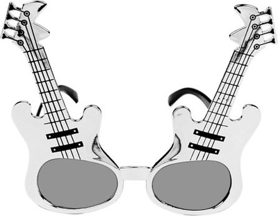 Funcart Fancy Guitar Party Mask(Silver, Pack of 1)