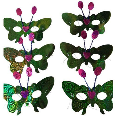 

Funcart Green paper butterfly eye mask (pack of 6) Party Mask(Green, Pack of 6)
