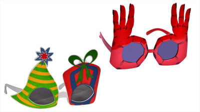 Atpata Funky Lovely RD Gift (Goggles) Party Mask(Multicolor, Pack of 2)
