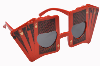 

Atpata Funky Playing Cards (Goggle) Party Mask(Red, Pack of 1)
