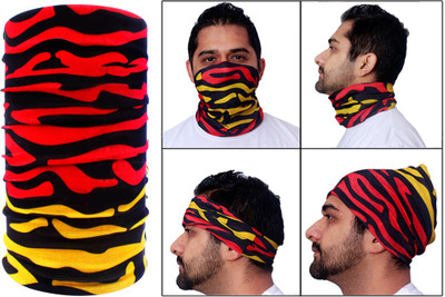 

Jazzmyride Multifunctional Headwrap or Scarf-Splash Party Mask(Red, Yellow, Pack of 1)