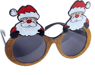 

Atpata Funky Christmas Santa Claus Golden Goggle Party Mask(Gold, Pack of 1)