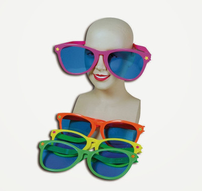 

Funcart Jumbo Round Goggles Matt Finish Party Mask(Multicolor, Pack of 2)