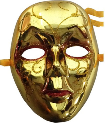 

Funcart Golden Metallic Glitter Face Mask Party Mask(Gold, Pack of 1)