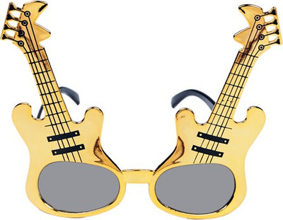 Funcart Fancy Guitar Party Mask(Gold, Pack of 1)