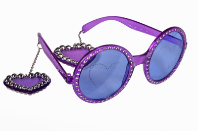 

Atpata Funky Earrings (Goggle) Party Mask(Purple, Pack of 1)