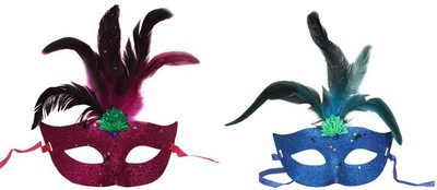 

Funcart Glittery Eye with Feathers Party Mask(Multicolor, Pack of 2)