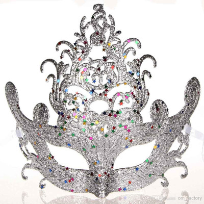 

Funcart Laser Cut Beautiful Cosplay Glitter Half Face Carnival Masquerade Mask- Silver Party Mask(Silver, Pack of 1)