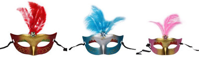 

Funcart Eye with Feathers Party Mask(Multicolor, Pack of 3)
