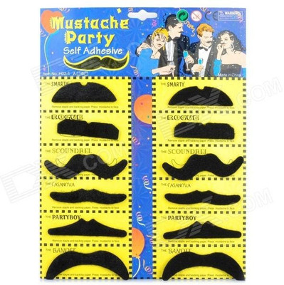 

Funcart Stick on Party Moustache Party Mask(Black, Pack of 12)