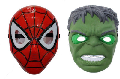 

partyballoonshk Combo Of Super Hero Spiderman & Hulk With Light & Music Party Mask(Multicolor, Pack of 2)