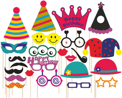 

Shrih Set Of 24 Pcs Paper Craft Birthday Party Mask(Multicolor, Pack of 24)