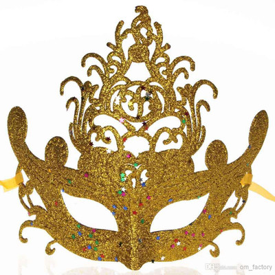 

Funcart Laser Cut Beautiful Cosplay Glitter Half Face Carnival Masquerade Mask- Golden Party Mask(Yellow, Pack of 1)