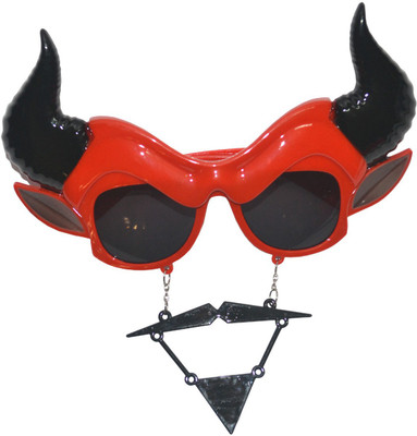 

Priyals Theme Party Supplies Devil Goggles Photo Booth Props Party Mask(Red, Black, Pack of 4)