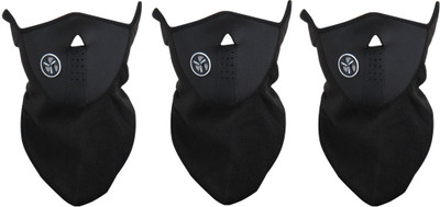 

Evana 3 Pieces Premium Quality Face Nose Ear Neck Ski Snowboard Bike Motor-Cycle Riders Racers Warm Dust Free Breathable Comfortable Balaclava(Black, Pack of 3)