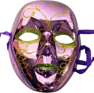 Funcart Purple Metallic Glitter Face Mask Party Mask(Purple, Pack of 1)
