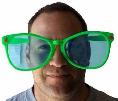 

Funcart Jumbo Round Goggles Matt Finish Party Mask(Green, Pack of 1)