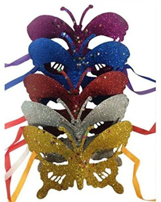 

Funcart Glitter Butterfly Eye mask (pack of 5) Party Mask(Multicolor, Pack of 5)