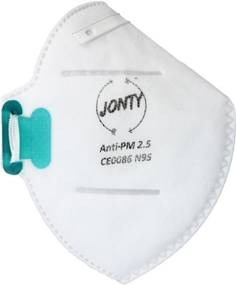 

Jonty N95 PM 2.5 Ativated Carbon Face Mask with Breathing Valve Anti-pollution Mask(White, Pack of 1