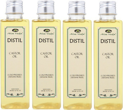 

Aloe Veda Cold-Pressed Hexane Free Castor Oil Pack of 4(800 ml)